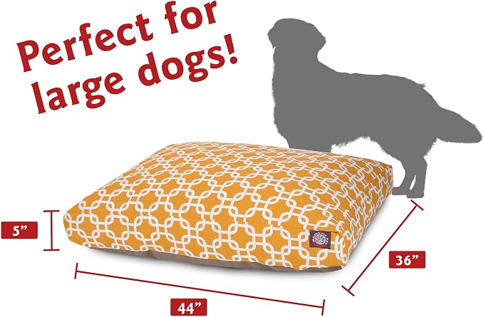 Majestic Pet Shredded Memory Foam Dog Bed Large with Removable Washable Cover – Rectangle Orthopedic Dog Bed–Durable Dog Crate Bed-Flat Dog Bed for Senior Dogs - (44x36) L - Links - Yellow - Image 3