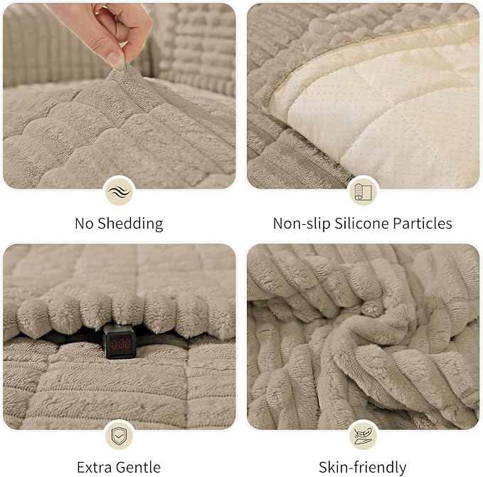 Couch Cover for Dogs,Washable Non-Slip Pet Friendly Sofa Protector | Thick Flannel Sofa Cover,Nonslip, Washable,Anti-Pilling,Pet Friendly,for Dogs & Cats,Cozy Protect Against Fur,27.6" x 70.9" - Image 5