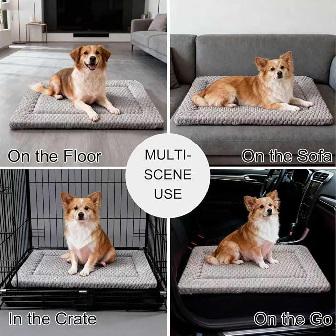 Dog Bed Mat - Dog Crate Pad - Reversible Mat for Pet Comfort - Soft Bed Crate Pads for All Seasons - Durable, Machine Washable Mat for Crates, Travel, and Home (Light Gray, 30" L*20" W*1.5" Th) - Image 6