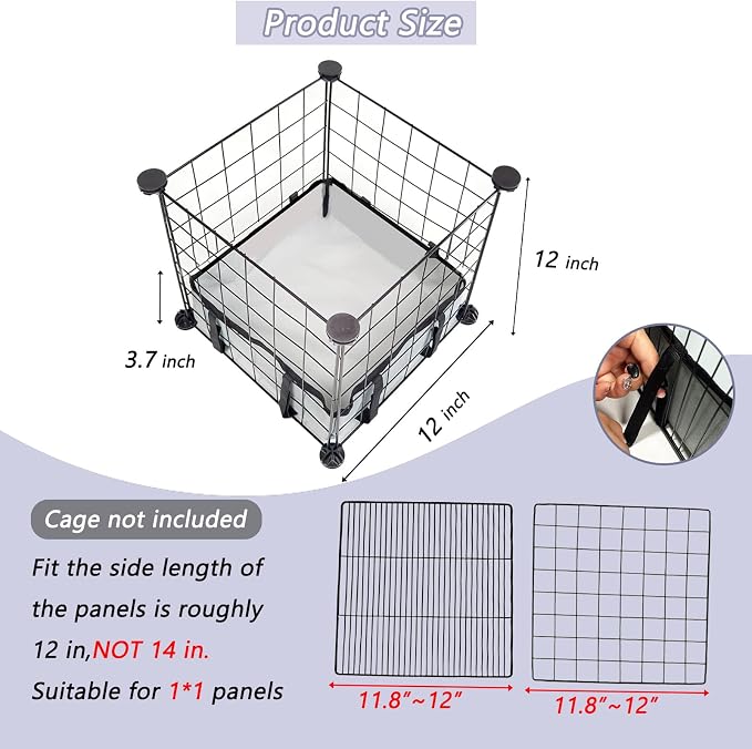 Guinea Pig Cage Liner Tarp Bottom Waterproof and Washable Base Also for Rabbits, Bunny, Chinchesillas, Hedgehog, Ferrets and Other Small Animals(12x12 inches) - Image 2