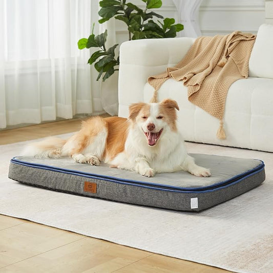 LIORCE Memory Foam XL Dog Bed - 4” Thick Orthopedic Beds for Extra Large Dogs - Waterproof Dog Bed with Removable Washable Cover & Wrap-Around Zipper - Ultimate Comfort and Easy Maintenance by LIORCE