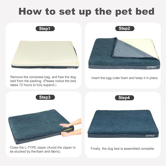 JOYELF Medium Dog Crate Bed Mats Orthopedic Dog Bed,Egg Crate Foam Dog Mat with Removable Cover, a Squeaker Toy as Gift - Image 7