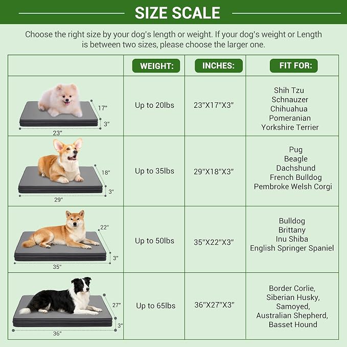 Vonabem Outdoor Waterproof Dog Bed Washable, Small Crate Pad 24 inch, Wipeable Puppy Beds with Removable Cover Reversible, Foam Leather Durable Anti-Slip Kennel Pads 23"x17" Grey - Image 8