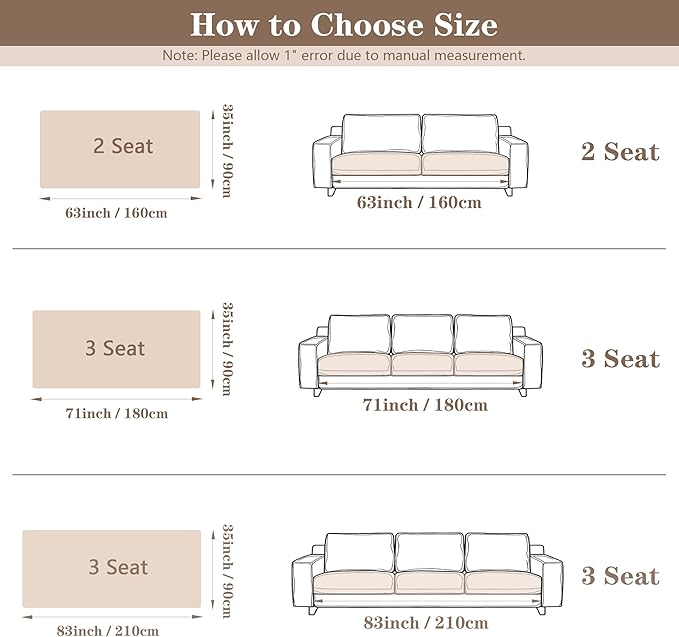 MYSKY HOME 100% Waterproof Couch Cover for Dogs, Plush Pet Couch Covers for Sofa Washable, Couch Covers for 2 Cushion Sofa Pet Friendly, Non-Slip Durable Sofa Cover Slipcover Protector, Cream, 35"x63" - Image 8