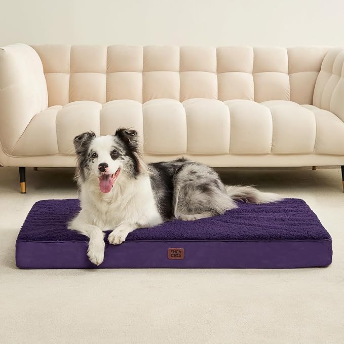 EHEYCIGA Orthopedic Dog Bed Large with Removable Washable Cover, 36x27 | Egg Crate Foam Support, Durable Oxford fabric, Non-Slip Bottom, Machine Washable, Soft Waterproof Plush Pet Bed Mat For Crate - Image 7
