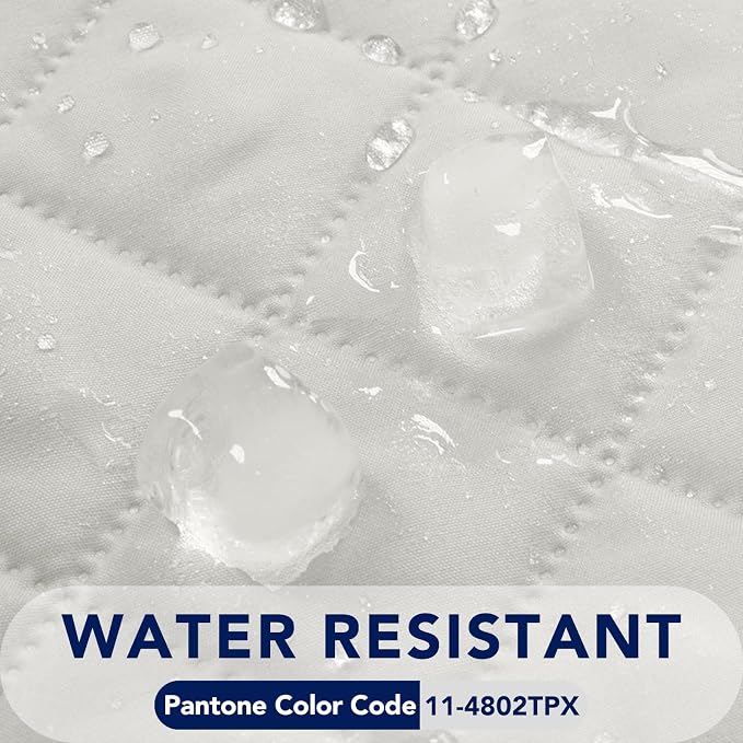 PureFit Reversible Quilted Sofa Cover, Water Resistant Slipcover Furniture Protector, Washable Couch Cover with Non Slip and Elastic Straps for Kids, Dogs, Pets (Chair, Ivory/Ivory) | Ivory/Ivory, Water Resistant Couch Protector, Washable Pet Couch Cov... - Image 4