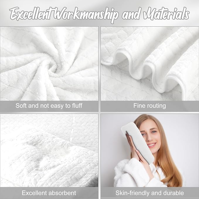 SmoothNovelty 16 Pack Microfiber Bath Towels Bulk 27'' x 60'' Oversized Size Bath Towel Highly Absorbent Extra Large Soft Drying for Beach Shower Summer Salon Sport Gym Party (Wheat,White) - Image 3