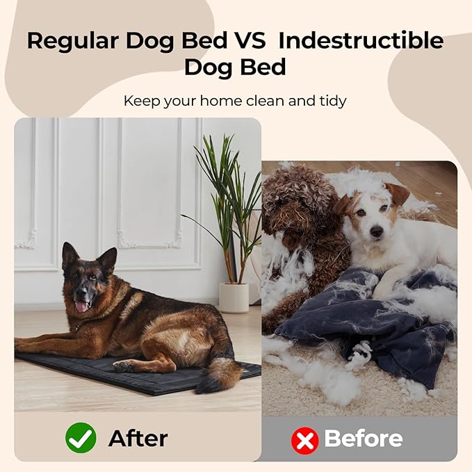 Chew Proof Indestructible Dog Crate Pad,X-Small (17"x23") | Durable,for Aggressive Chewers,Tough,chew resistant, non chewable,Machine Washable & Waterproof,Indoor Outdoor - Image 4