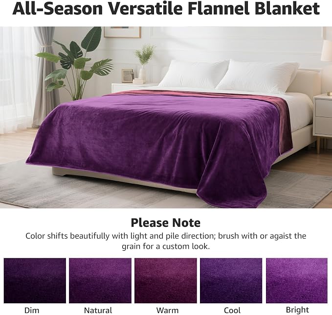 LOOBANI Waterproof Blanket for King Bed, Reversible Purple Flannel 85"x108" | Waterproof Dog Blankets for Large Dogs, Spill-Proof Sofa Cover for Family Movie Nights, Camping, Travel, Noise Free - Image 7