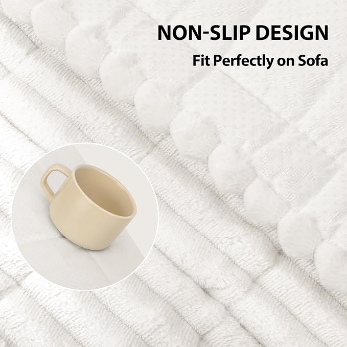 Fixwal Pet and Family Friendly Couch Covers, Washable Non-Slip Dog Mat with Waterproof Backing, Soft Plush Protector for Sofa, Car Seat, Bedside, Playpen, Camping (White, 27.6" x 59.1") - Image 5