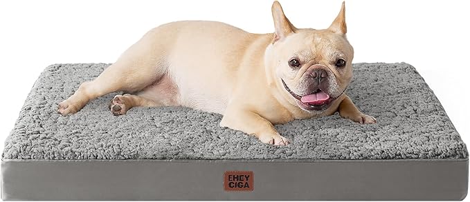 EHEYCIGA Orthopedic Dog Bed Medium with Removable Washable Cover,30x20 | Egg Crate Foam Support, Durable Oxford fabric, Non-Slip Bottom, Machine Washable, Soft Waterproof Plush Pet Bed Mat For Crate by EHEYCIGA