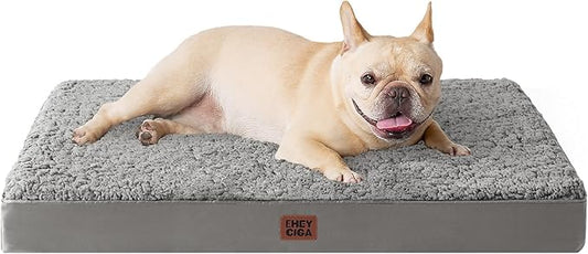 EHEYCIGA Orthopedic Dog Bed Medium with Removable Washable Cover,30x20 | Egg Crate Foam Support, Durable Oxford fabric, Non-Slip Bottom, Machine Washable, Soft Waterproof Plush Pet Bed Mat For Crate by EHEYCIGA
