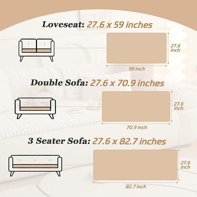 Plush Couch Cover for Dogs – Non Slip Pet Sofa Protector, Ultra Soft Washable Couch Cover for Pets, Anti-Slip Backing Furniture Protector for Cats & Dogs, Fits Standard & L-Shape Sofas (Only1PC ) - Image 5
