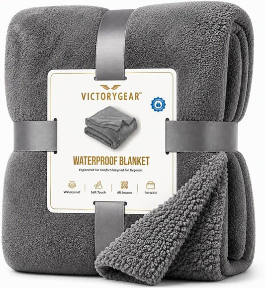 Waterproof Blanket Sherpa Fleece King Size 80” x 80” – Leakproof Blanket for Pets, Dogs & Cats, Bed & Couch Protector Throw, Soft No-Crinkle Washable Cover for Furniture Protection & Use by Unknown