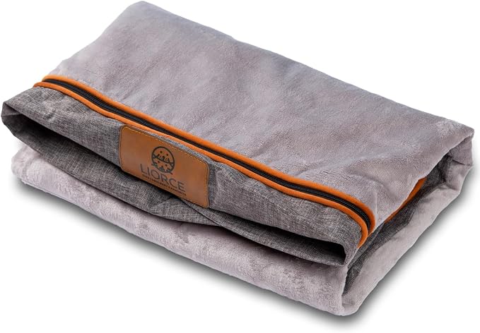 LIROCE Washable Dog Bed Cover Replacement, XL Wrap-Around Zipper Cover for Orthopedic Memory Faom Dog Bed (41x27x4 inches), Ligth Grey by LIORCE