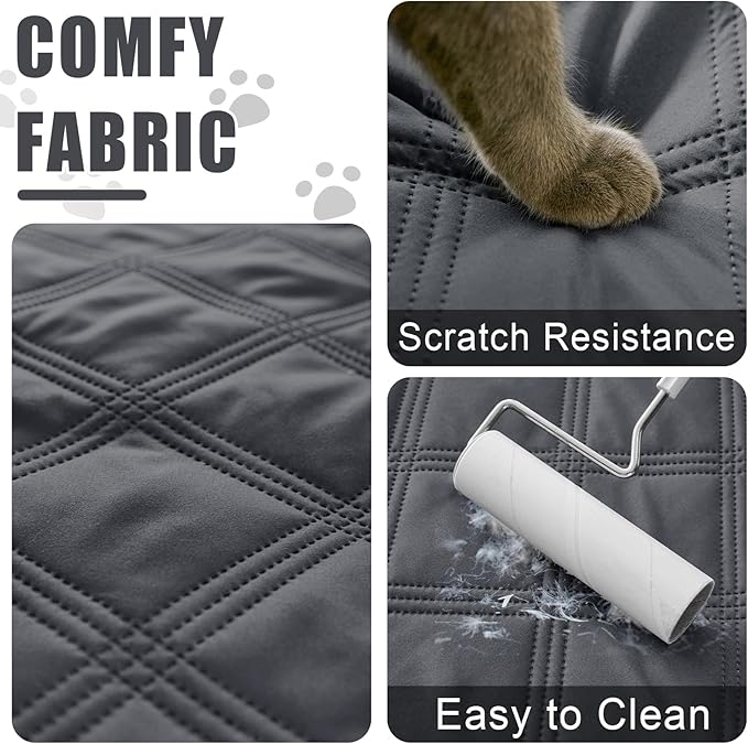 Smiry Waterproof Dog Bed Cover, Reversible Pet Blanket for Sofa Couch | Soft Washable Dog Blanket, Leakproof Couch Cover for Dogs Cats & Furniture Protection, 40x80, Dark Grey/Dark Grey - Image 4