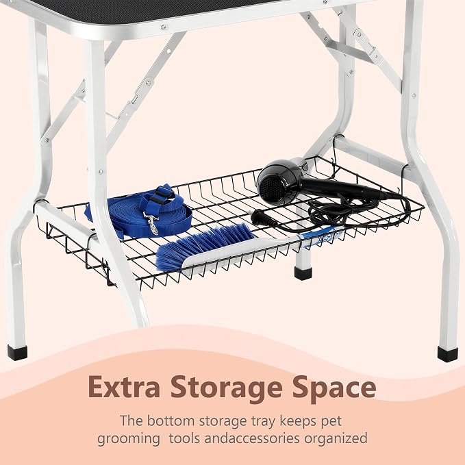 Yaheetech Professional 36-inch Foldable Pet Grooming Table with Arm & Noose & Mesh Tray, Maximum Capacity Up to 220lbs - Image 8