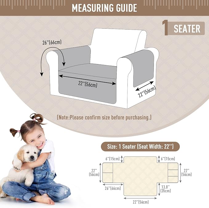 TAOCOCO Waterproof Chair Covers for Pets Dogs with Non Slip Backing, Chair Seat Covers with Side Pocket for 1 Seater Couch Washable Dog Couch Cover Protector Sofa Slipcovers(Chair, Dark Grey) - Image 6