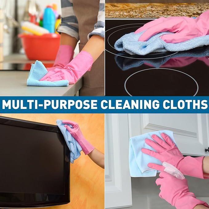 TEAWOO Microfiber Towels Bulk-400 Pack, Cleaning Cloths | Microfiber Towels for Cars, Cleaning Rags, 5 Colors Assorted (11.5x11.5 inches) - Image 5