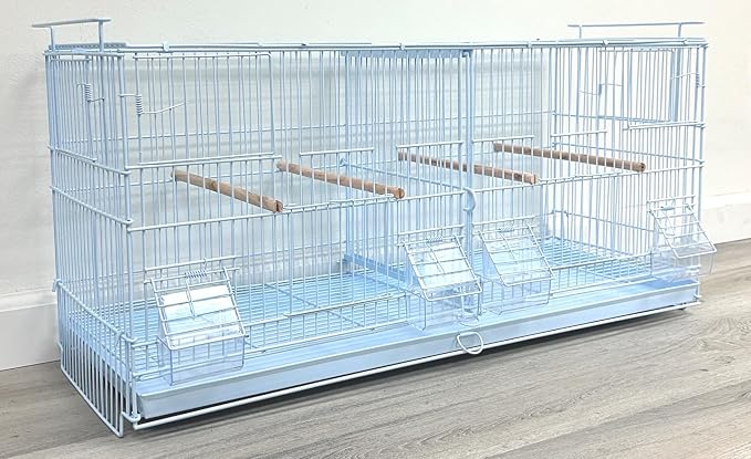 Large Lot-4 Stackable Breeder Bird Flight Parrot Cage Side Breeding Nest Box Door Removable Center Divider with Removable Rolling Stand - Image 9