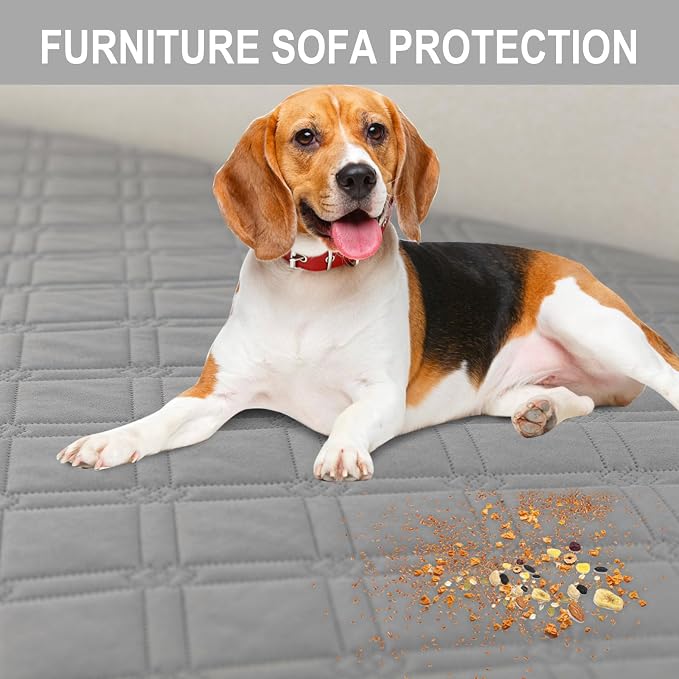 Genina L Shape Couch Cover, Sectional Couch Chaise Covers, Waterproof Washable Sofa Covers for Right L Shape Chaise Lounge, Anti-Slip Sofa Slipcovers for Dogs Cats Pet Friendly(Light Grey) - Image 5