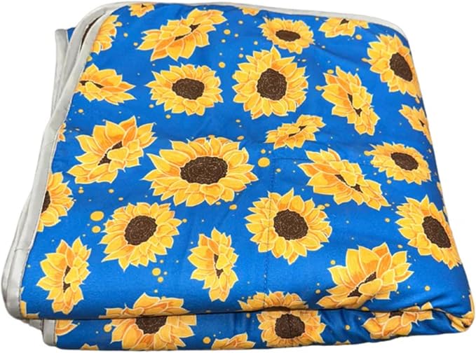 Tater Pets Guinea Pig Fleece Cage Liner - Tidy Mat - Lap Pad - Corner Pad - Absorbent - Machine Washable - for Guinea Pigs and Hedgehogs (1x2 C&C (14"x 28"), Sunflowers) - Image 2