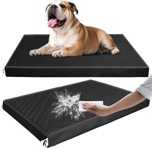 Waterproof Vinyl Leather Dog Bed for Small Dogs, Wipeable Dog Pad, Easy to Clean, Pet Hair Resistant Kennel Bed by GAUNGDEEN