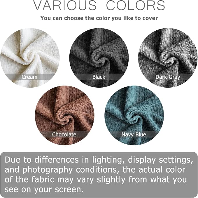 URBANLIFE 3-Piece Stretch Sofa Covers for 2 Cushion Couch, Chocolate | Super fitted spandex slipcovers for couches. Non-slip elastic bottom. Machine washable furniture protector for kids & pets. - Image 9