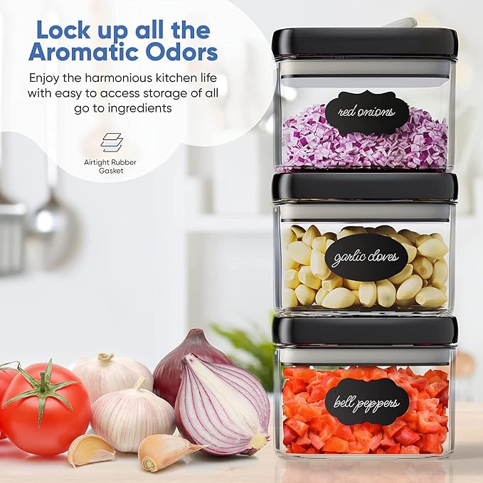 Chef's Path - Airtight Storage Boxes Set - 10 Labels and Markers - Kitchen and Pantry Storage - BPA Free - Plastic Storage Boxes with Upgraded Lids (6 Pieces - 1.5L) - Image 5