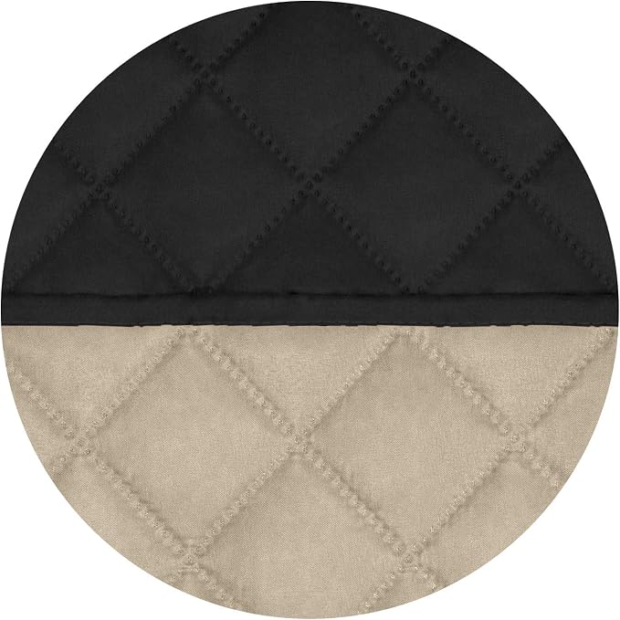 PureFit Reversible Quilted Couch Covers for Dogs Loveseat Sofa Cover 46.5” | Black/Beige, Water Resistant Couch Protector, Washable Pet Couch Cover with Non Slip and Elastic Straps For Kids - Image 5