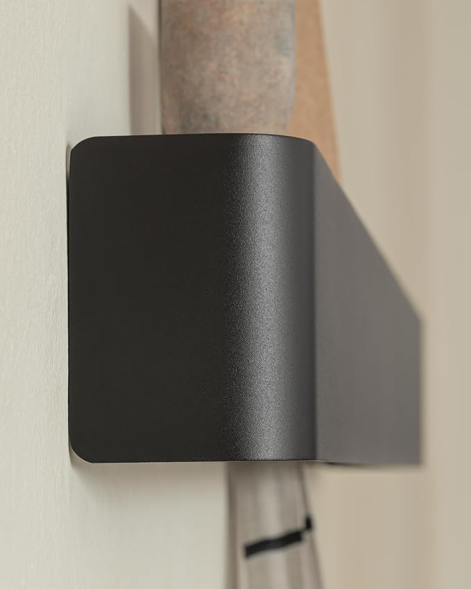 Kazai. Coat Rack Wall Mount with Shelf 'Tone' | Modern Design Coat Hanger with Hidden Hooks and Storage | Hat Rack with Shelf in Metal | Wall-Mounted Purse Organizer | Black - Image 6