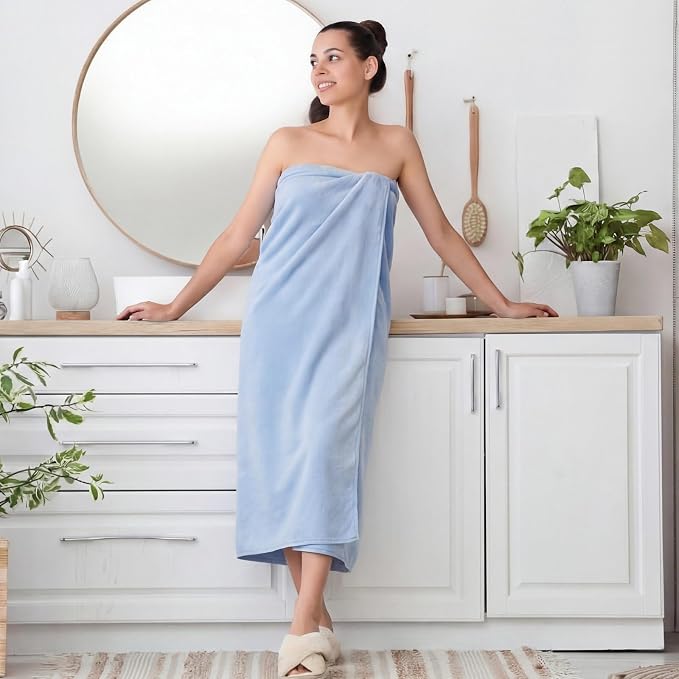 Mixweer 2 Pcs Oversized Bath Towels, 40 x 80 Inch Giant Microfiber Jumbo Bath Sheets Ultra Soft Bathroom Microfiber Quick Dry Absorbent Shower Towels for Spa Camping Beach (Haze Blue) - Image 2