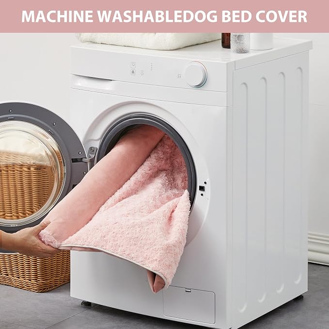 BFPETHOME Orthopedic Washable XXL Dog Bed for Senior Dog Cozy Sleep | Extra Large Waterproof Big Soft Pet Couch Bed for Dogs Relax with Removable Cover Supportive Egg Crate Foam Pink 48x35 Inch - Image 5
