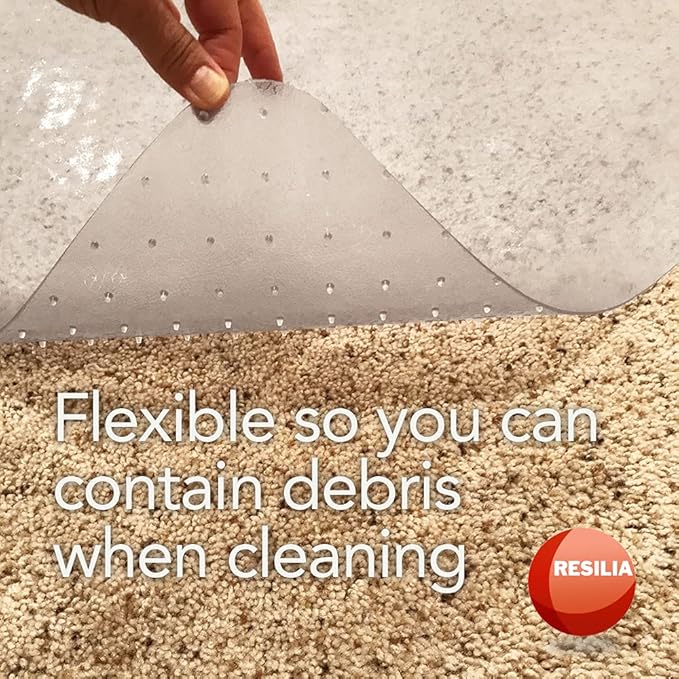 RESILIA Under Pet Cage Mat for Bird Cages, Reptile Aquariums, Dog Kennels, Water-Resistant Pad for Carpeted Floors and Surfaces, 30 Inches x 48 Inches, Clear - Image 4