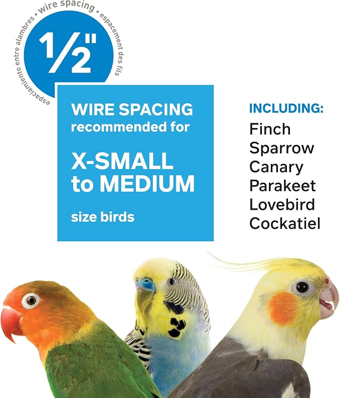 Prevue Pet Products 3-Stack Breeding Flight Cage - Extra Large Divided Metal Cage with Stand & Wheels, Pull-Out Tray, Perches & Feeders, for Parakeets, Lovebirds, and Small Breeding Birds - Black - Image 8
