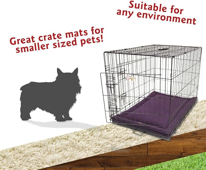Majestic Pet Orthopedic Memory Foam Dog Crate Mat - Plush Pet Bed Pad for Crates & Kennels | USA Crafted | 24"x18" Villa Aubergine - Image 4