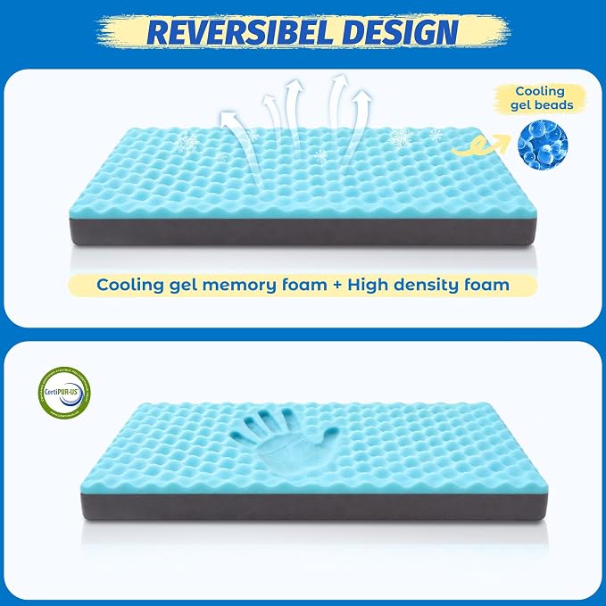Cooling Dog Bed for Large Dogs, Washable Memory Foam Dog Beds for Crate with Joint Relief, Waterproof Liner and Removable Cover (47’’x 29’’) - Image 6