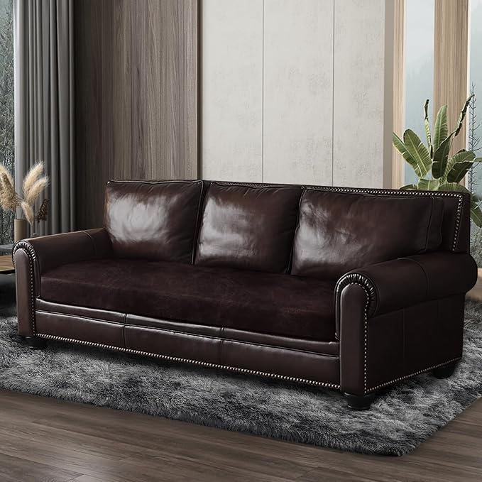 ANARACHON Leather Look Couch Cushion Covers Sofa Seat Slipcovers Sets Couches Furniture Protector for Sectional Armchair Loveseat Pets Kids Stretch Spandex Fabric (1 Cushion XL Sofa, Chocolate) - Image 9