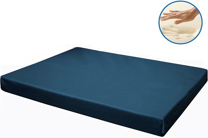 Dogbed4less Memory Foam Platform Dog Bed, Crate Mattress for Orthopedic Joint Relief with Waterproof Removable Cover Medium Large 34X27X3 Pacific Blue - Image 7