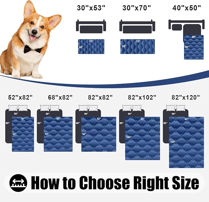 Smiry Waterproof Dog Bed Cover Blanket, Reversible Pet Blanket | Soft Reversible, Washable Leakproof Cats Dogs Couch Cover for Sofa, Couch, Furniture (82x120 Inch) - Image 6