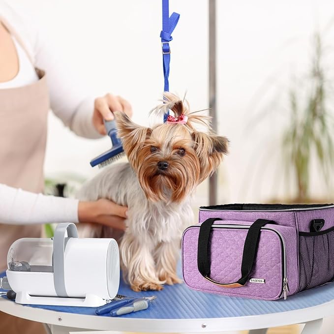 Dog Grooming Vacuum Bag, Pet Grooming Kit Bag Perfect for Dog Hair Vacuum & Grooming Tool Kit Accessories- Purple - Image 7