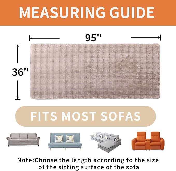Waterproof Dog Bed Cover Non Slip Couch Covers for Dogs Washable Soft Faux Fur Sofa Cover Couch Covers for 3 Cushion Couch Sofa Pet Friendly (Khaki) - Image 4