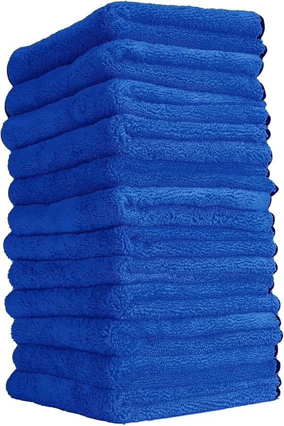 Chemical Guys, Professional Microfiber Towels, 16 x 16 in, Blue, 12 Pack | Ultra-soft, scratch-free towels to buff wax, dry panels and clean glass and interiors, machine washable - Image 2