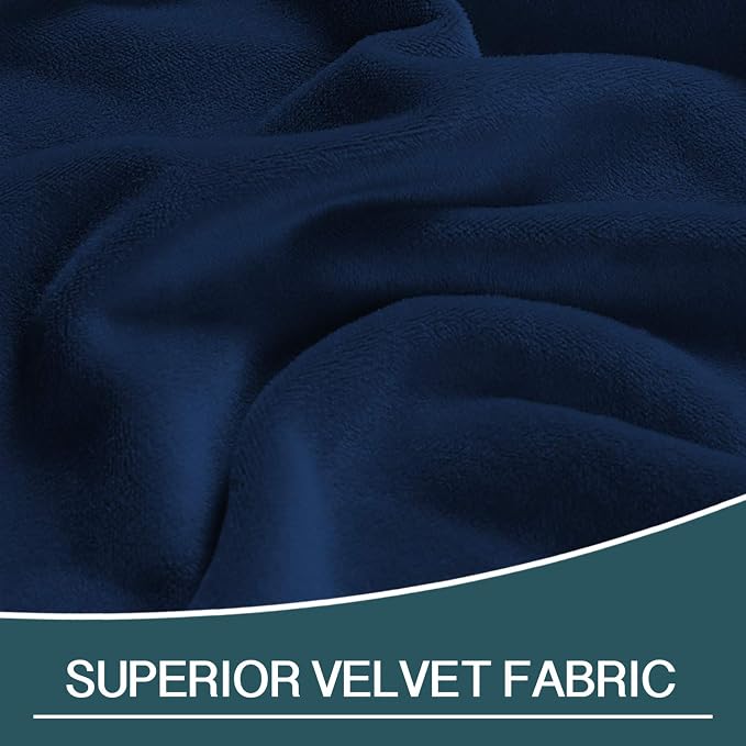 FantasDecor Chaise Lounge Slipcover Velvet Cover Luxury for Living Room Indoor Stretch Ultra Soft Machine Washable, Navy - Image 3