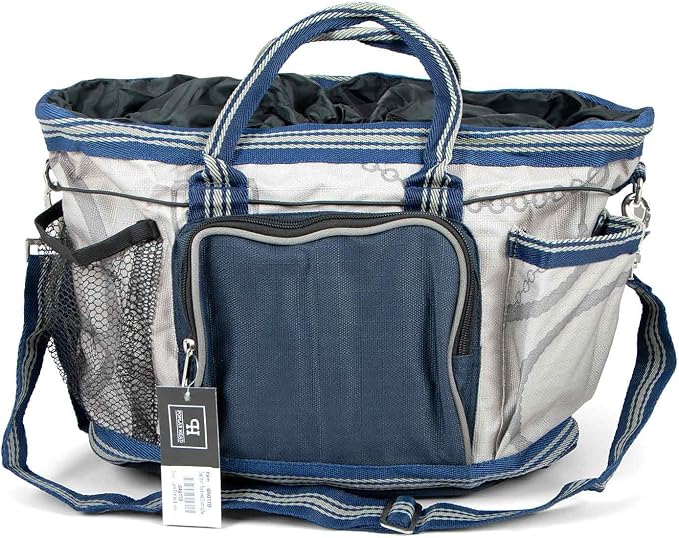 Jeffers Poplar Head Grooming Bag – Horse Grooming Organizer Tote with Pockets for Brushes, Tools, Clippers, Shampoo, Detangler – Stable Barn Kit Carrier for Horses, Pets, Latte Snaffles & Irons - Image 2