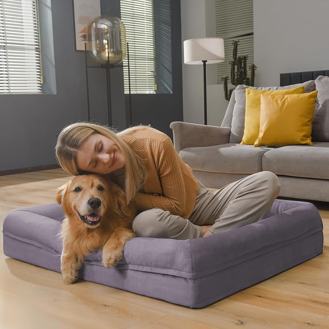 Orthopedic Dog Bed Waterproof Pet Sofa for Large Sized Dogs | 360 Degree Bolster Support, Egg Crate Foam, Waterproof Liner, Non-Slip Bottom, Machine Washable Cover, 36 x 27 Inch - Image 2