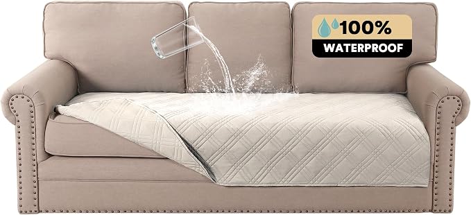 PrinceDeco Waterproof Couch Covers for Pets Thick Dog Blanket 47x78 Inch Non-Slip Pet Bed Cover Protect Furniture Couch Sofa Car Outdoor for Puppy Cat Kids, French Oak by PrinceDeco