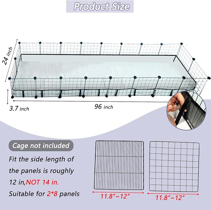 Guinea Pig Cage Liner Tarp Bottom Waterproof and Washable Base Also for Rabbits, Bunny, Chinchesillas, Hedgehog, Ferrets and Other Small Animals(24x96 inches) - Image 2