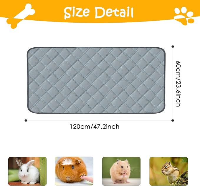 4 Pack Guinea Pig Cage Liners Washable Guinea Pig Bedding Super Absorbent | Waterproof | Non Slip| Reusable Guinea Pig Pee Pads for Small Animals Rabbit Hamster Rat - for Midwest 48" x 24" - Image 2