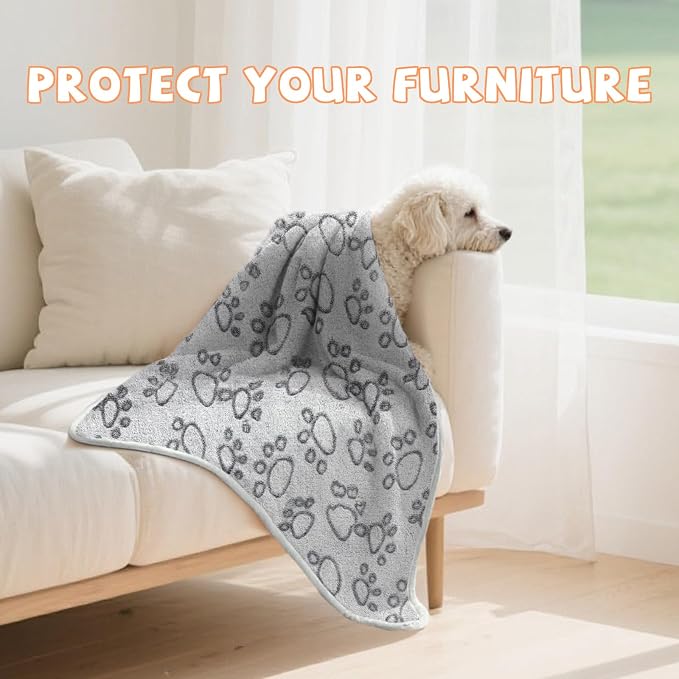 YUEPET 2 Pack Waterproof Dog Blankets, Puppy Blankets for Small Dogs & Cats | Machine Washable, Waterproof Inner Layer, Sofa Bed Cover, Reversible Fleece, 23 x 16 in, Small Dogs and Cats, Gray Coffee - Image 5